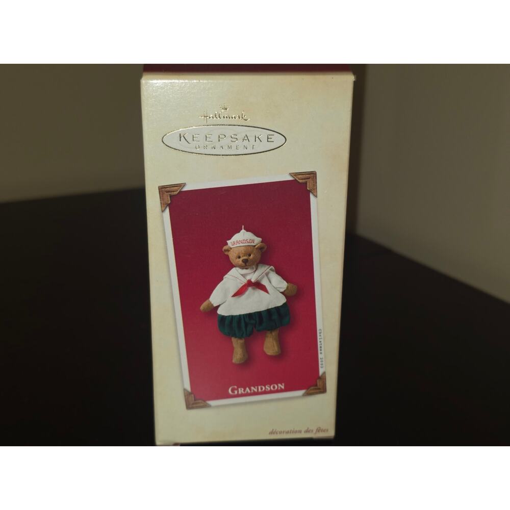 Hallmark Keepsake Christmas Tree Ornament Grandson Teddy Bear QX8666‎ 2002